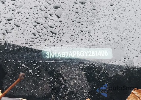 2016 Nissan Sentra S z USA, uszkodzony, nr VIN 3N1AB7AP8GY281406